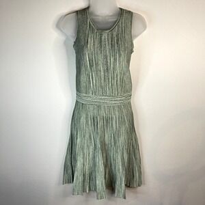 SANDRO Salva Sage Green Metallic Lurex Knit Sleeveless Dress Size 6 / Medium